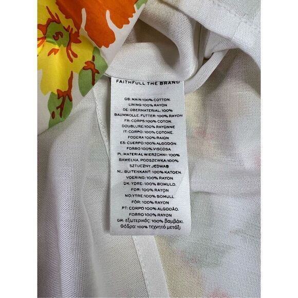 Faithfull the brand dress women’s size 4 Loucetta white yellow orange floral new - Picture 11 of 14